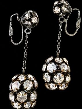 Betsey Johnson Rhinestone Fireball Linear Drop Earrings